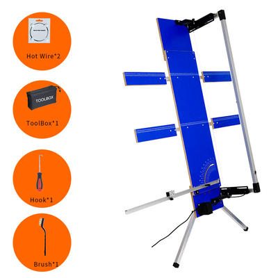 เครื่องตัดโฟมลวดร้อนสีน้ำเงิน 200W พร้อมหม้อแปลงกล่องพลาสติก